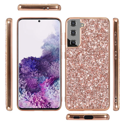 For Samsung Galaxy S22+ 5G Glitter Powder Shockproof TPU Protective Phone Case(Rose Gold) - Samsung Accessories by buy2fix | Online Shopping UK | buy2fix