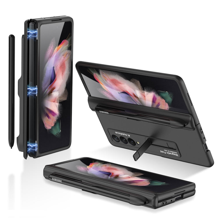 For Samsung Galaxy Z Fold3 5G GKK Magnetic Full Coverage Phone Flip Case with Pen Slot(Black) - Galaxy Phone Cases by GKK | Online Shopping UK | buy2fix