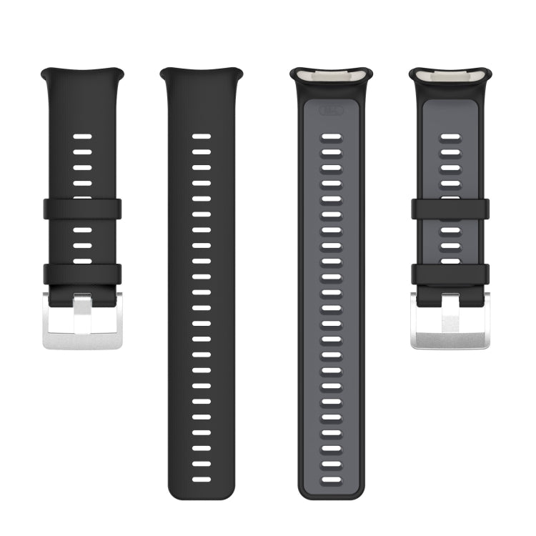 For Polar Vantage V2 Two-color Silicone Watch Band(Black Grey) - Smart Wear by buy2fix | Online Shopping UK | buy2fix