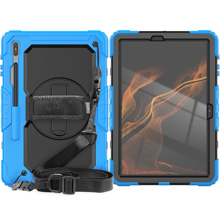 For Samsung Galaxy Tab S8+ 12.4 inch SM-X800 Silicone + PC Tablet Case(Light Blue+Black) - Galaxy Tab S8+ Cases by buy2fix | Online Shopping UK | buy2fix