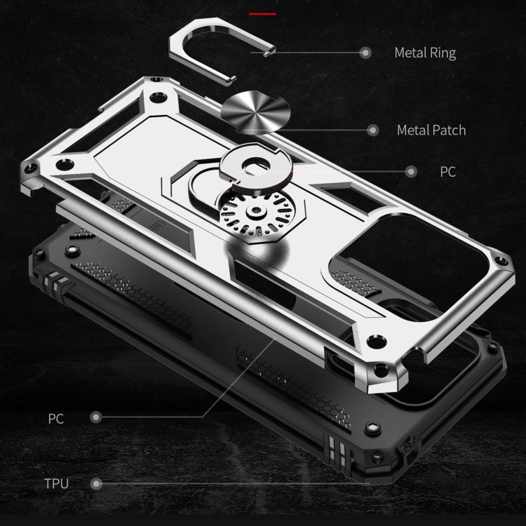 For Xiaomi Redmi 10C Shockproof TPU + PC Phone Case with 360 Degree Rotating Holder(Silver) - Xiaomi Cases by buy2fix | Online Shopping UK | buy2fix