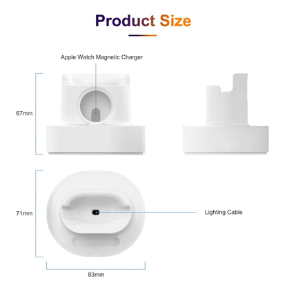 A001 3 In 1 Silicone Charging Holder for iPhone / iWatch / AirPods(White) - Apple Accessories by buy2fix | Online Shopping UK | buy2fix
