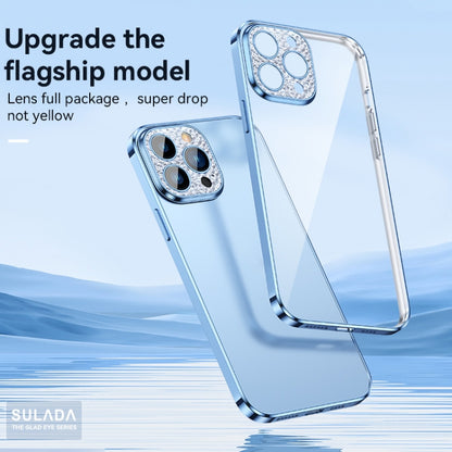 For iPhone 13 SULADA Diamond Lens Protector Plated Frosted Case(Silver) - iPhone 13 Cases by SULADA | Online Shopping UK | buy2fix