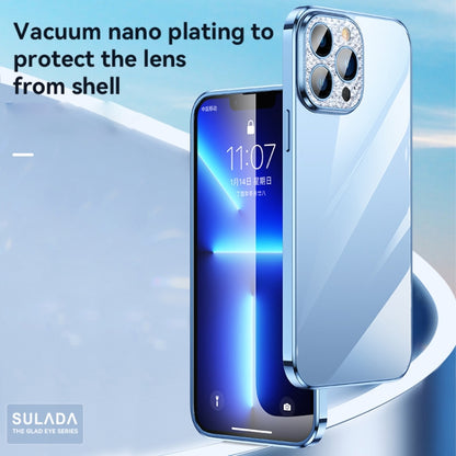 For iPhone 13 Pro Max SULADA Diamond Lens Protector Plated Frosted Case (Sierra Blue) - iPhone 13 Pro Max Cases by SULADA | Online Shopping UK | buy2fix