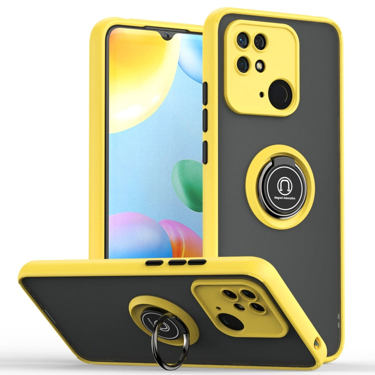 For Xiaomi Redmi 10C Q Shadow 1 Series TPU + PC Ring Holder Phone Case(Yellow) - Xiaomi Cases by buy2fix | Online Shopping UK | buy2fix