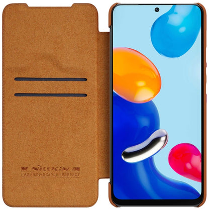 For Xiaomi Redmi Note 11 Global NILLKIN QIN Series Crazy Horse Texture Leather Case(Brown) - Xiaomi Cases by NILLKIN | Online Shopping UK | buy2fix