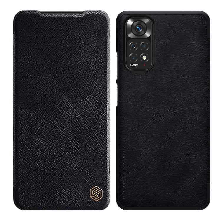 For Xiaomi Redmi Note 11S NILLKIN QIN Series Crazy Horse Texture Leather Case(Black) - Xiaomi Cases by NILLKIN | Online Shopping UK | buy2fix