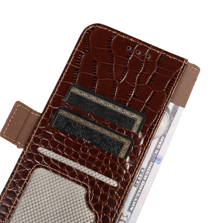 For Samsung Galaxy Xcover6 Pro Crocodile Top Layer Cowhide Leather Phone Case(Brown) - Galaxy Phone Cases by buy2fix | Online Shopping UK | buy2fix