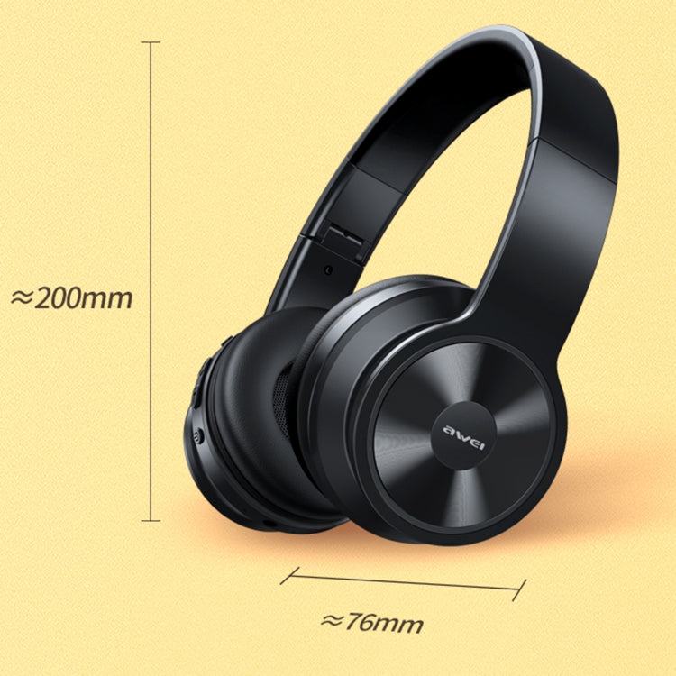 awei A996BL Foldable Wireless Bluetooth Headphone(Black) - Apple Accessories by awei | Online Shopping UK | buy2fix