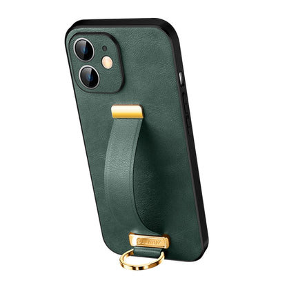 For iPhone 12 SULADA Cool Series PC + Leather Texture Skin Feel Shockproof Phone Case (Green) - iPhone 12 / 12 Pro Cases by SULADA | Online Shopping UK | buy2fix