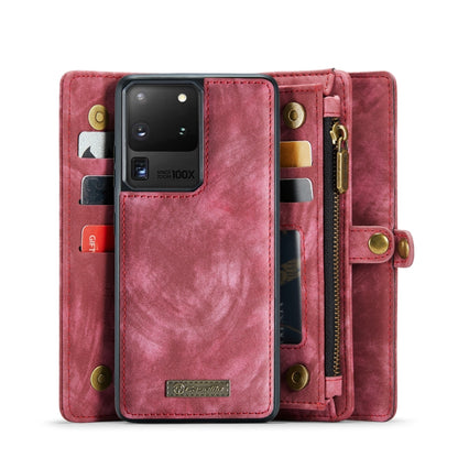 For Galaxy S20 Plus CaseMe Detachable Multifunctional Horizontal Flip Leather Case, with Card Slot & Holder & Zipper Wallet & Photo Frame(Red) - Galaxy Phone Cases by CaseMe | Online Shopping UK | buy2fix