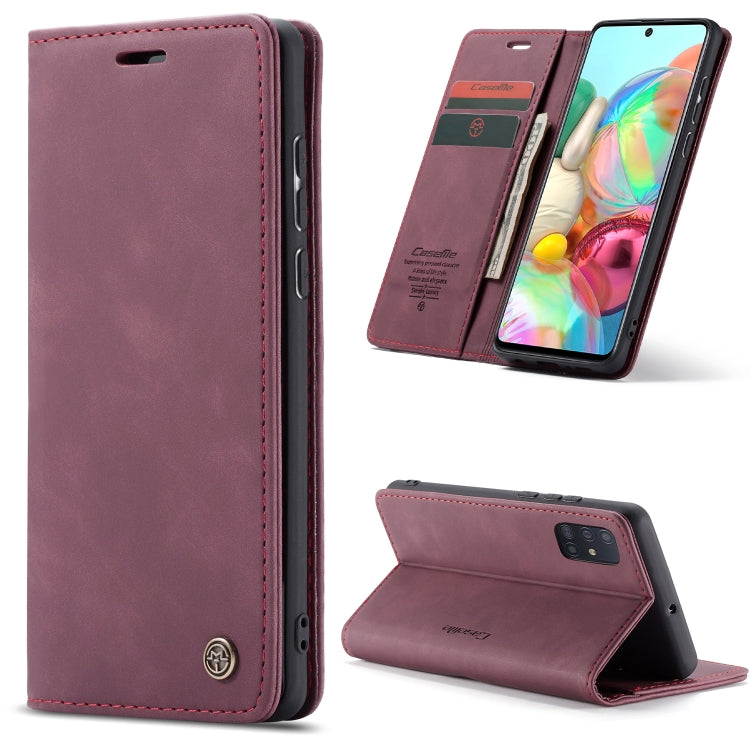 For Galaxy A71 CaseMe Multifunctional Horizontal Flip Leather Case, with Card Slot & Holder & Wallet(Wine Red) - Galaxy Phone Cases by CaseMe | Online Shopping UK | buy2fix