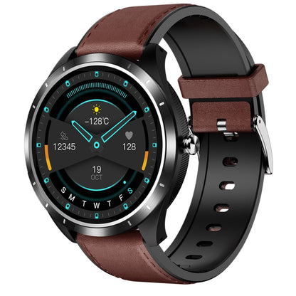 X3 1.3 inch TFT Color Screen Chest Belt Smart Watch, Support ECG/Heart Rate Monitoring, Style:Brown Leather Watch Band(Black) - Smart Wear by buy2fix | Online Shopping UK | buy2fix