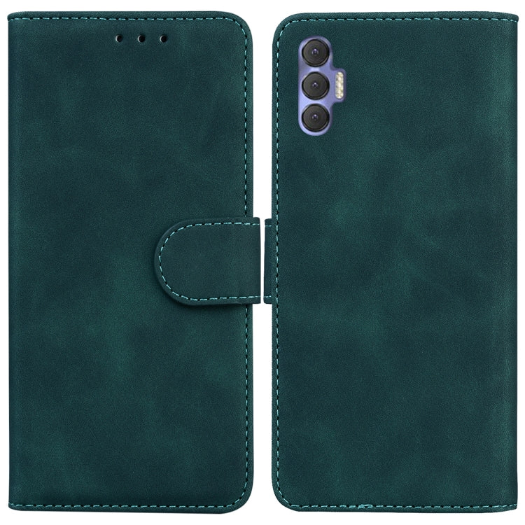 For Tecno Spark 8 Pro Skin Feel Pure Color Flip Leather Phone Case(Green) - Tecno Cases by buy2fix | Online Shopping UK | buy2fix