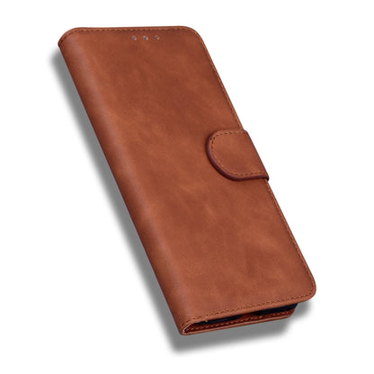 For Tecno Spark 8 Pro Skin Feel Pure Color Flip Leather Phone Case(Brown) - Tecno Cases by buy2fix | Online Shopping UK | buy2fix