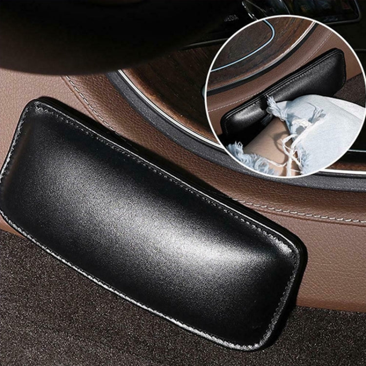 2 PCS Car Non-slip Soft Floor Protector Carpet Floor Mat Knee Bolster, Style:First Layer Cowhide(Black) - In Car by buy2fix | Online Shopping UK | buy2fix