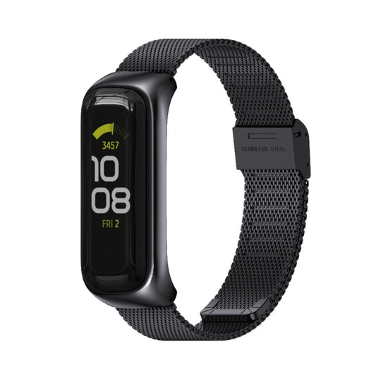 For Samsung Galaxy Fit 2 MIJOBS Milan Buckle Stainless Steel Watch Band(Black) - Watch Bands by MIJOBS | Online Shopping UK | buy2fix