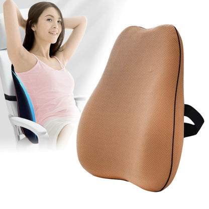 Office Memory Foam Cushion Lumbar Support Cushion(Brown) - Cushions & Pillows by buy2fix | Online Shopping UK | buy2fix