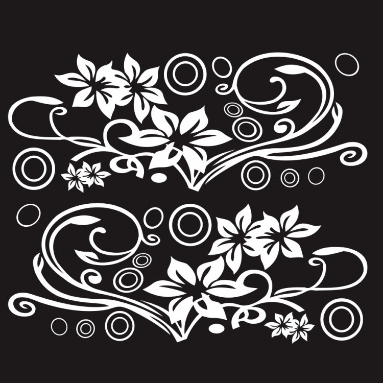 2 PCS/Set D-75 Flower Vine Pattern Car Modified Decorative Sticker(White) - In Car by buy2fix | Online Shopping UK | buy2fix