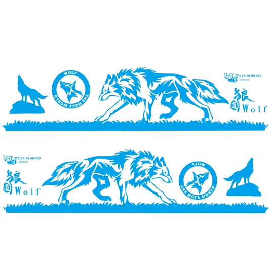 2 PCS/Set D-180 Wolf Totem Pattern Car Modified Decorative Sticker(Blue) - In Car by buy2fix | Online Shopping UK | buy2fix