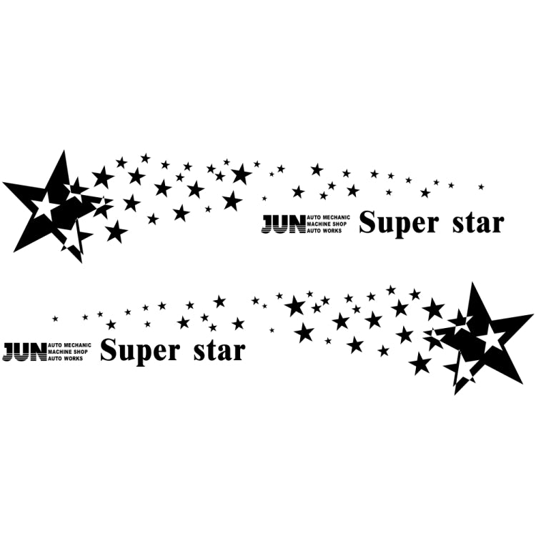 2 PCS/Set D-207 Star Pattern Car Modified Decorative Sticker(Black) - In Car by buy2fix | Online Shopping UK | buy2fix