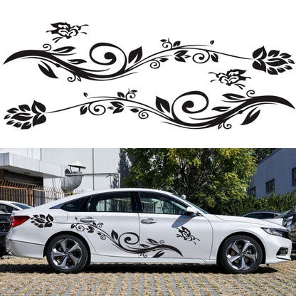 2 PCS/Set D-251 Butterfly Love Flowers Pattern Car Modified Decorative Sticker(Blue) - In Car by buy2fix | Online Shopping UK | buy2fix