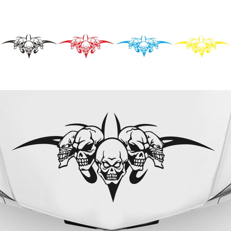 D-299 Skull Pattern Car Modified Hood Decorative Sticker(Blue) - In Car by buy2fix | Online Shopping UK | buy2fix