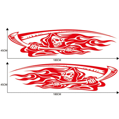 2 PCS/Set D-435 Grim Reaper Pattern Car Modified Decorative Sticker(Red) - In Car by buy2fix | Online Shopping UK | buy2fix