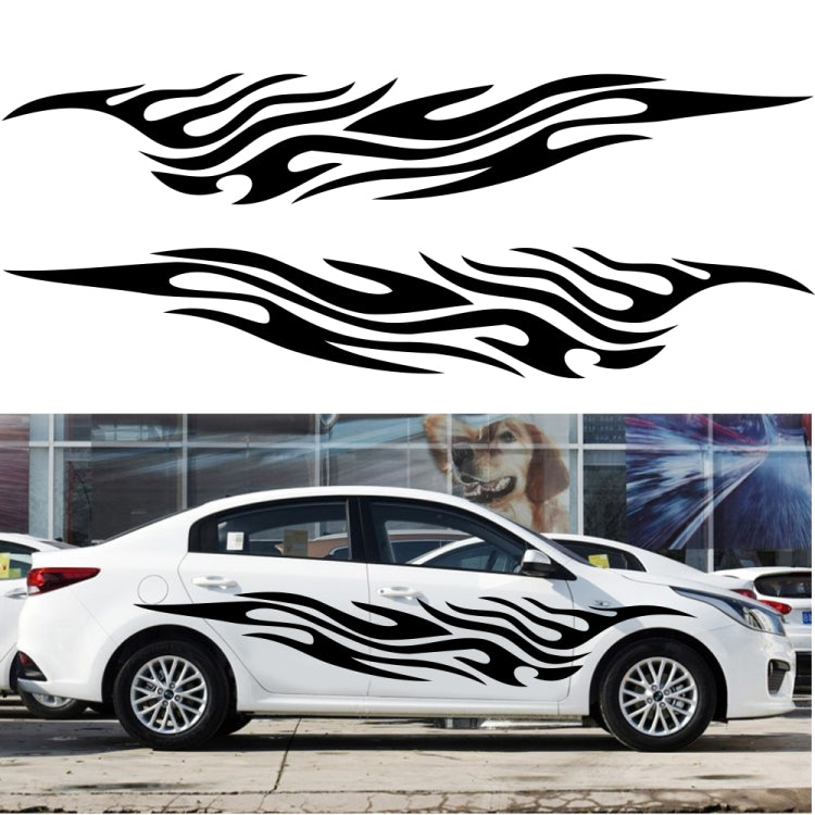 2 PCS/Set D-476 Fire Element Pattern Car Modified Decorative Sticker(Black) - In Car by buy2fix | Online Shopping UK | buy2fix