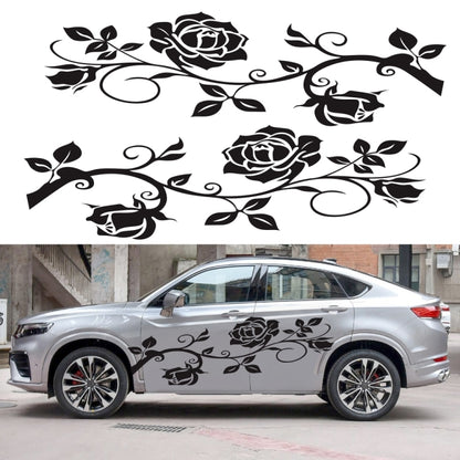 2 PCS/Set D-545 Rose Pattern Car Modified Decorative Sticker(Yellow) - In Car by buy2fix | Online Shopping UK | buy2fix