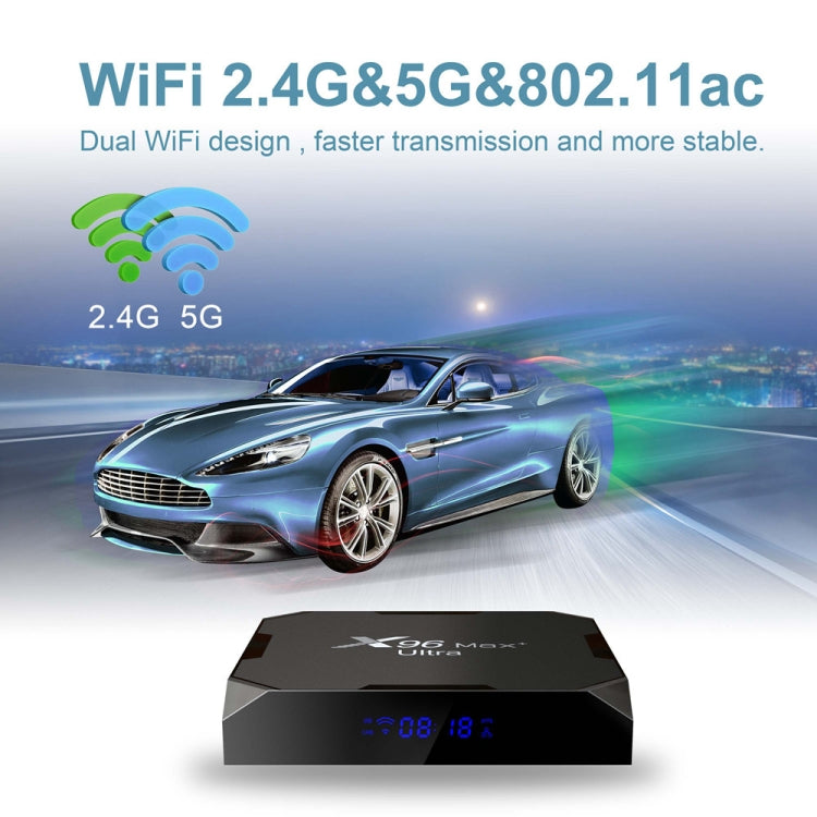 H96 Max+ Ultra 4GB+32GB Amlogic S905X4 8K Smart TV BOX Android 11.0 Media Player, Plug Type:UK Plug - Consumer Electronics by buy2fix | Online Shopping UK | buy2fix