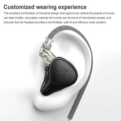 KZ-ZEX PRO 1.2m Electrostatic Coil Iron Hybrid In-Ear Headphones, Style:With Microphone(Black) - In Ear Wired Earphone by KZ | Online Shopping UK | buy2fix