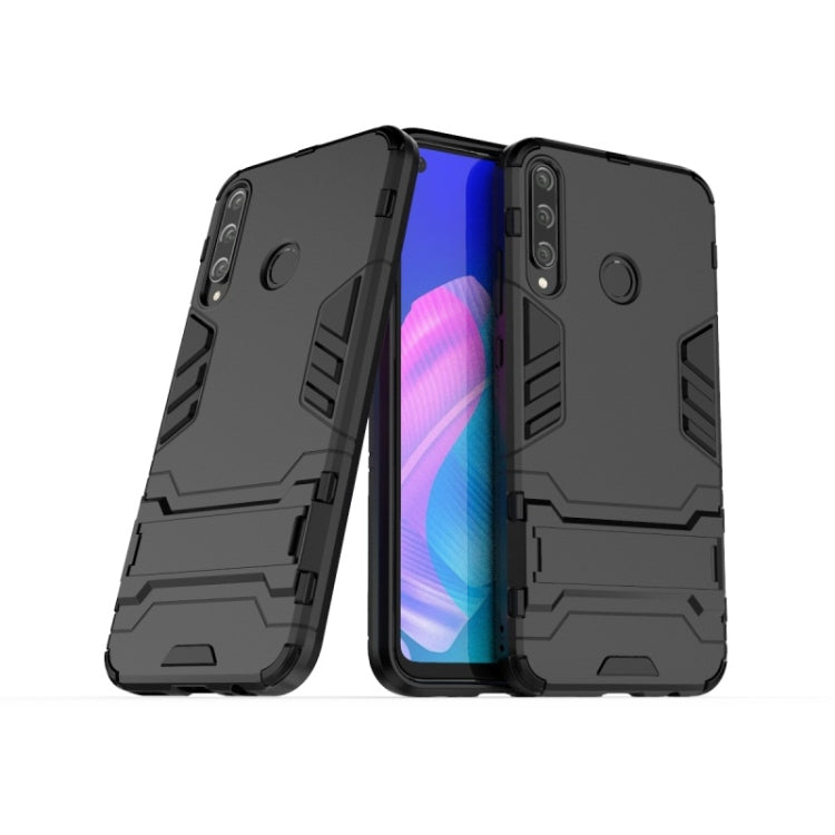 For Huawei Y7p / P40 Lite E Shockproof PC + TPU with Holder(Black) - Mobile Accessories by buy2fix | Online Shopping UK | buy2fix