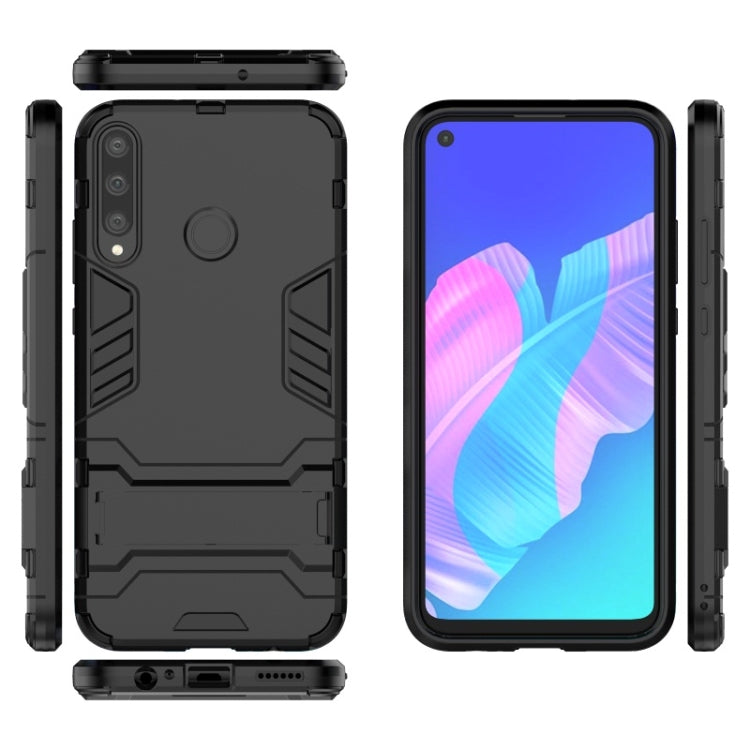 For Huawei Y7p / P40 Lite E Shockproof PC + TPU with Holder(Black) - Mobile Accessories by buy2fix | Online Shopping UK | buy2fix
