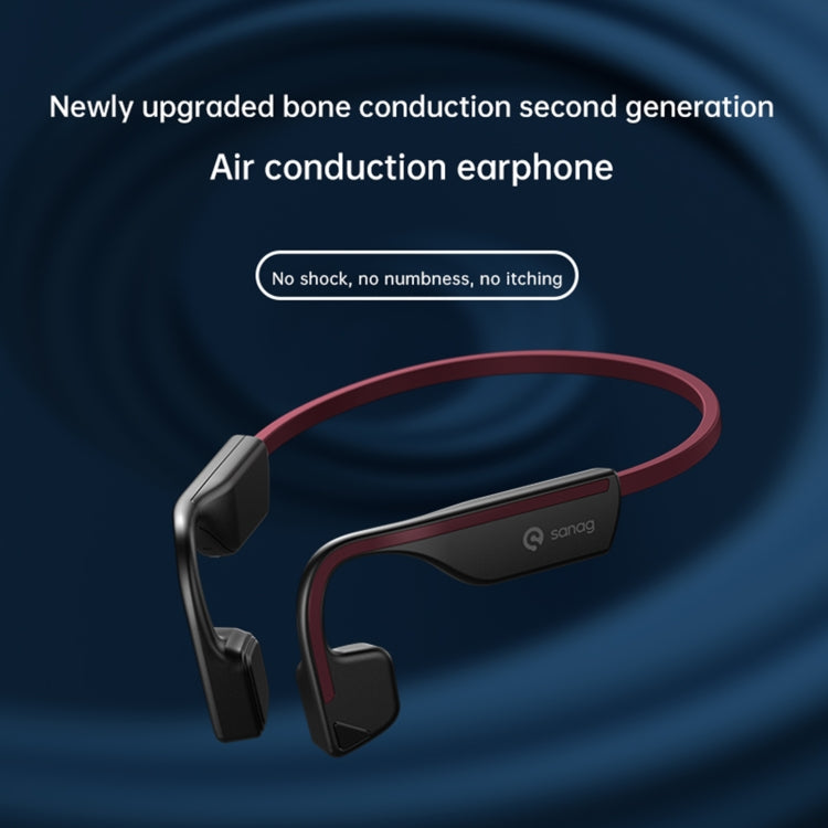 Sanag A11S Bone Conduction Second-generation Air Conduction Headphones(White Blue) - Sport Earphone by Sanag | Online Shopping UK | buy2fix