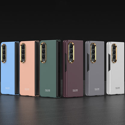 For Samsung Galaxy Z Fold4 GKK Ultra-thin Electroplating Lens Frame Phone Case(Brown) - Galaxy Z Fold4 5G Cases by GKK | Online Shopping UK | buy2fix