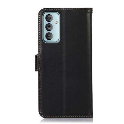 For Samsung Galaxy M13 4G Global Crazy Horse Top Layer Cowhide Leather Phone Case(Black) - Galaxy Phone Cases by buy2fix | Online Shopping UK | buy2fix