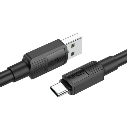 hoco X84 3A USB to USB-C / Type-C Solid Charging Data Cable，Length：1m(Black) -  by hoco | Online Shopping UK | buy2fix