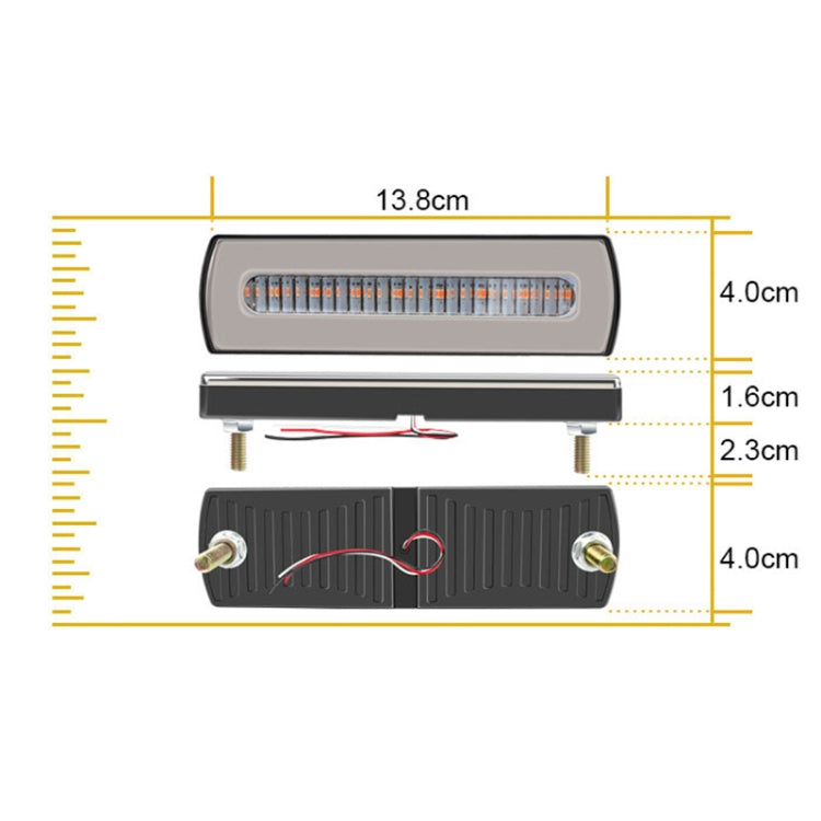 2 PCS Truck modified 40LED Two-color Running Water Turn Signal Light(Red White) - In Car by buy2fix | Online Shopping UK | buy2fix