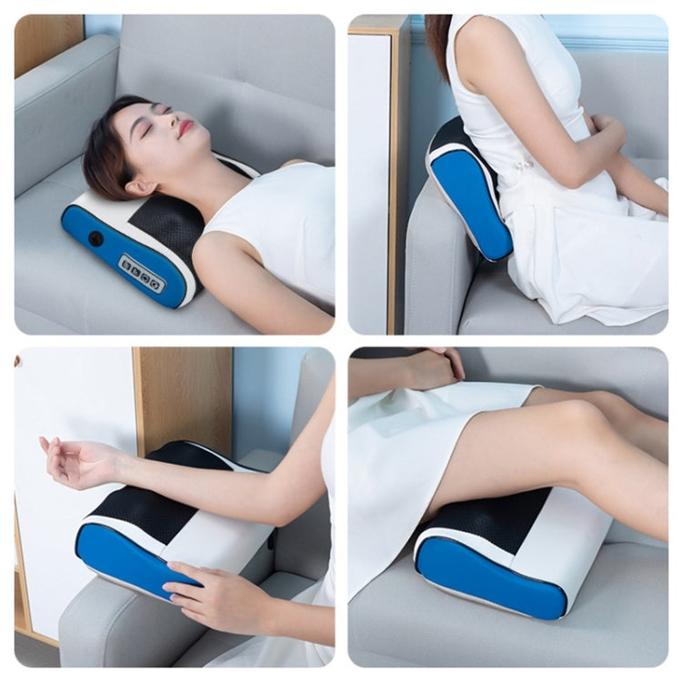 Multifunctional Hot Compress Neck Massager Car Cervical Spine Massage Pillow(Blue Six Keys) - In Car by buy2fix | Online Shopping UK | buy2fix