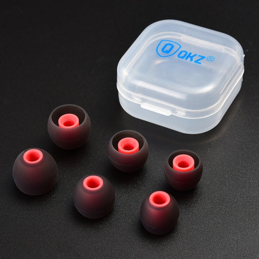 QKZ GJES 6-in-1 In-Ear Earphone Silicone Ear Caps(Black Red) - Apple Accessories by QKZ | Online Shopping UK | buy2fix