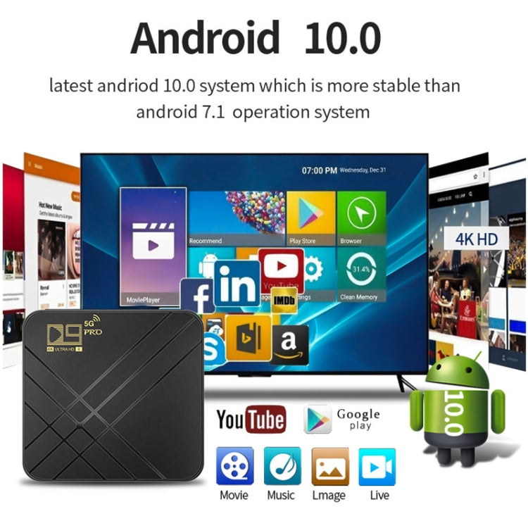 D9 PRO 2.4G/5G WIFI 4K HD Android TV Box, Memory:8GB+128GB(AU Plug) - Consumer Electronics by buy2fix | Online Shopping UK | buy2fix