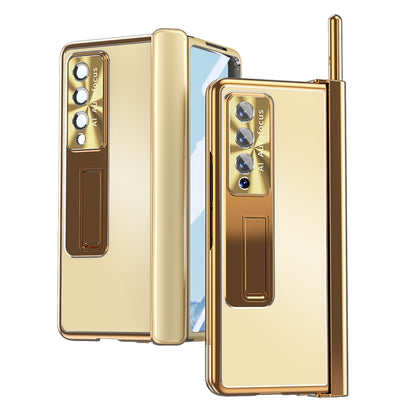 For Samsung Galaxy Z Fold3 5G Aluminum Alloy Double Hinge Shockproof Phone Protective Case(Champagne Gold) - Galaxy Phone Cases by buy2fix | Online Shopping UK | buy2fix