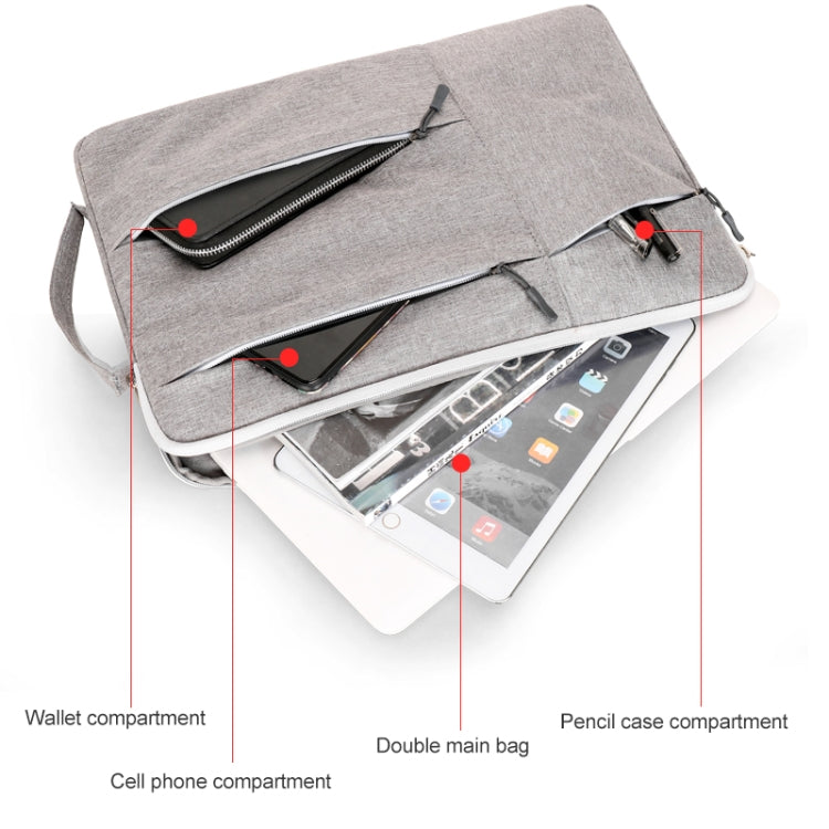 C310 Portable Casual Laptop Handbag, Size:13-13.3 inch(Grey) - 13.3 inch by buy2fix | Online Shopping UK | buy2fix