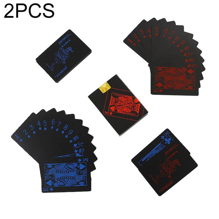 2 Set Plastic Waterproof PVC Poker Cards, Size:6.3 x 8.9cm(Red+Blue) - Gambling by buy2fix | Online Shopping UK | buy2fix