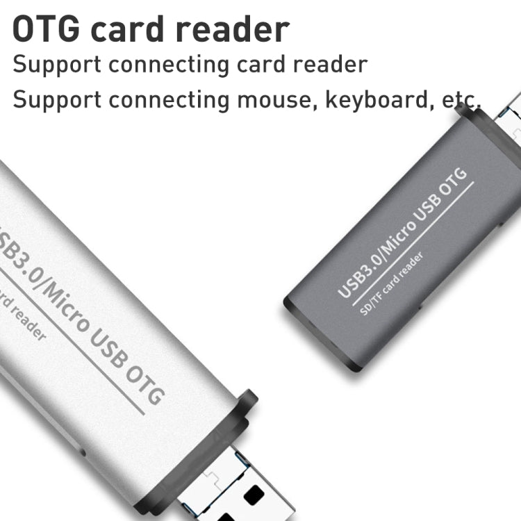 ADS-102 USB Multi-function OTG Card Reader(Silver) -  by buy2fix | Online Shopping UK | buy2fix