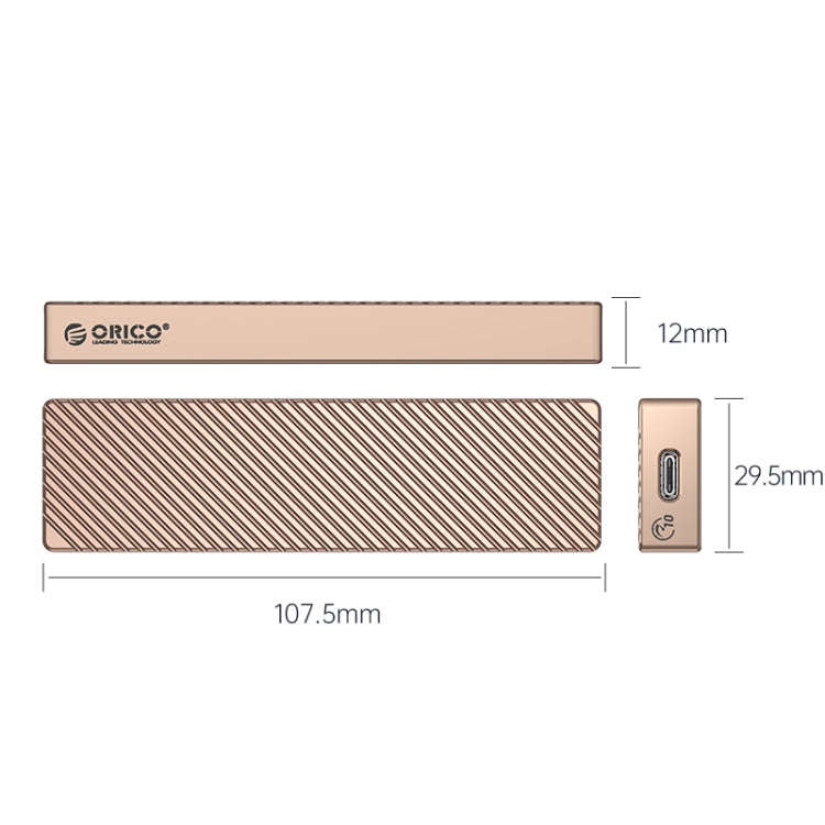 ORICO FV15C3-G2-RG 10Gbps USB3.2 Gen2 Type-C M.2 NVMe/NGFF(SATA) Dual Protocol SSD Enclosure(Gold) - HDD Enclosure by ORICO | Online Shopping UK | buy2fix