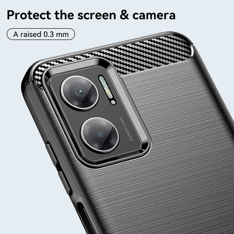 For Xiaomi Redmi 10 Prime+ 5G Brushed Texture Carbon Fiber TPU Case(Black) - Xiaomi Accessories by buy2fix | Online Shopping UK | buy2fix