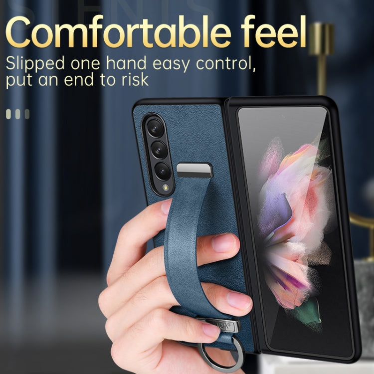 For Samsung Galaxy Z Fold4 SULADA Cool Series PC + Leather Texture Skin Feel Shockproof Phone Case(Blue) - Galaxy Z Fold4 5G Cases by SULADA | Online Shopping UK | buy2fix