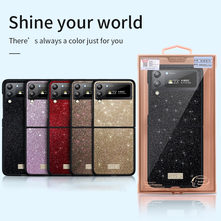 For Samsung Galaxy Z Flip4 SULADA Shockproof TPU + Handmade Leather Phone Case(Black) - Galaxy Z Flip4 5G Cases by SULADA | Online Shopping UK | buy2fix
